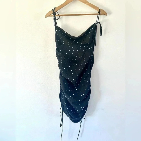 Lioness String Along Adjustable Tie Strap Dress Black & White Hearts Size 4 NWT - Picture 7 of 11